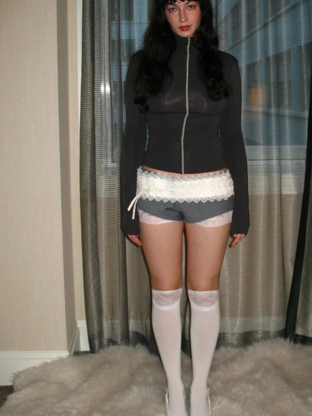 Lace-Edged Lolita Thigh-High Socks